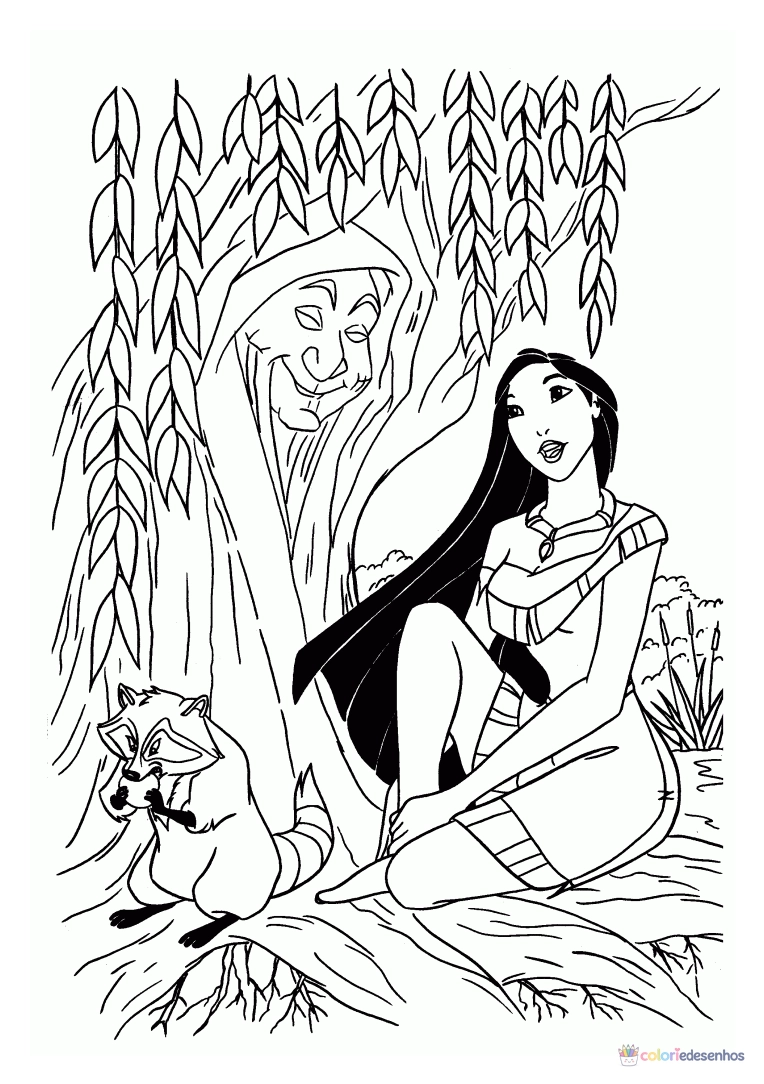 Pocahontas para colorir