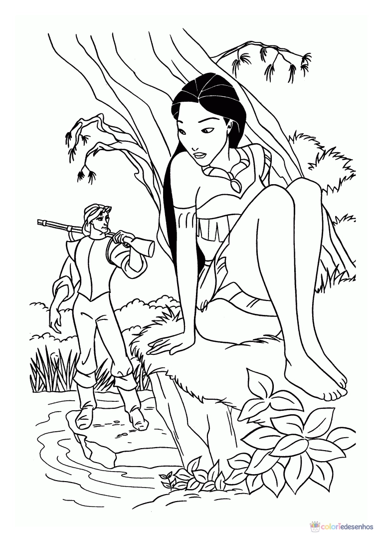 Pocahontas para colorir