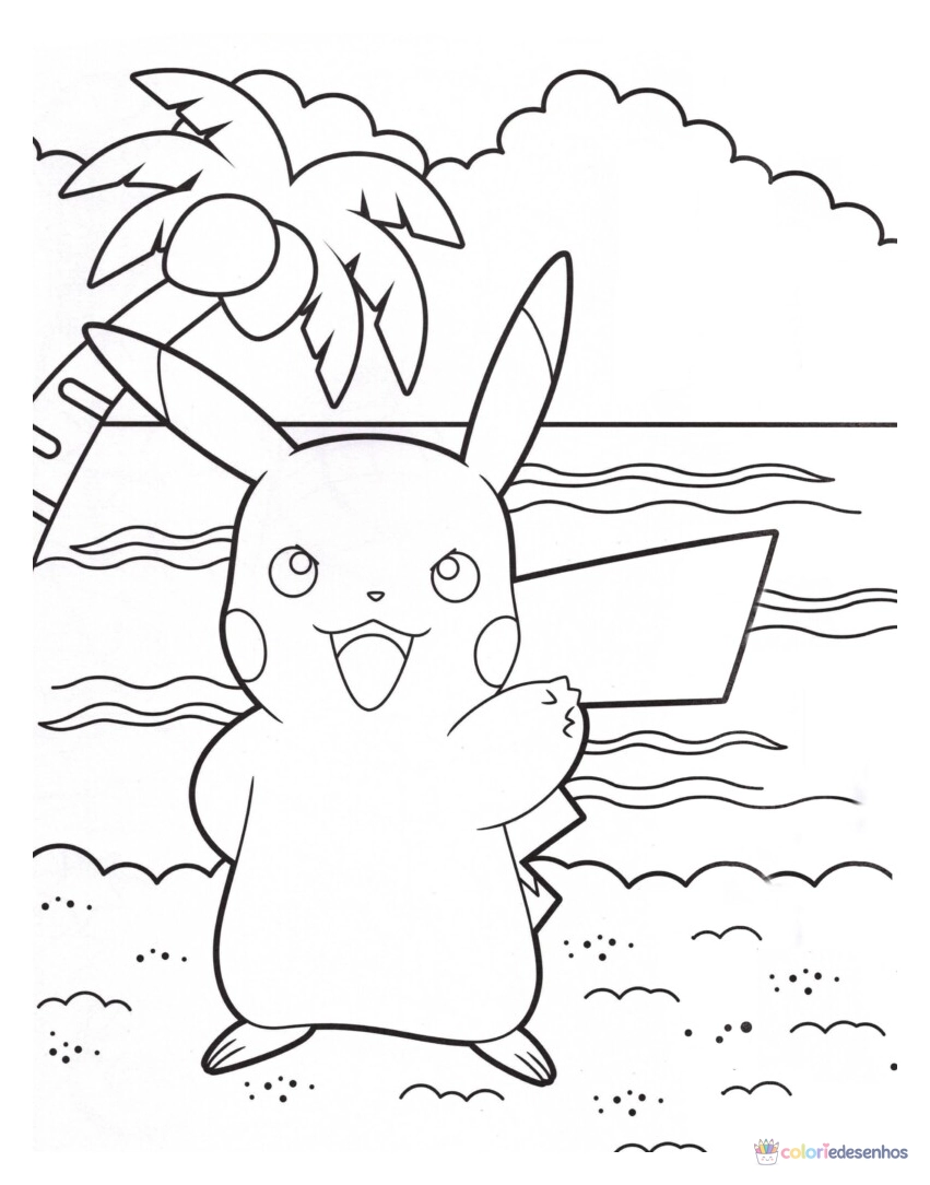 Pikachu para colorir
