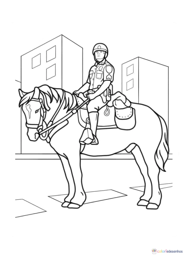 Polícia para colorir