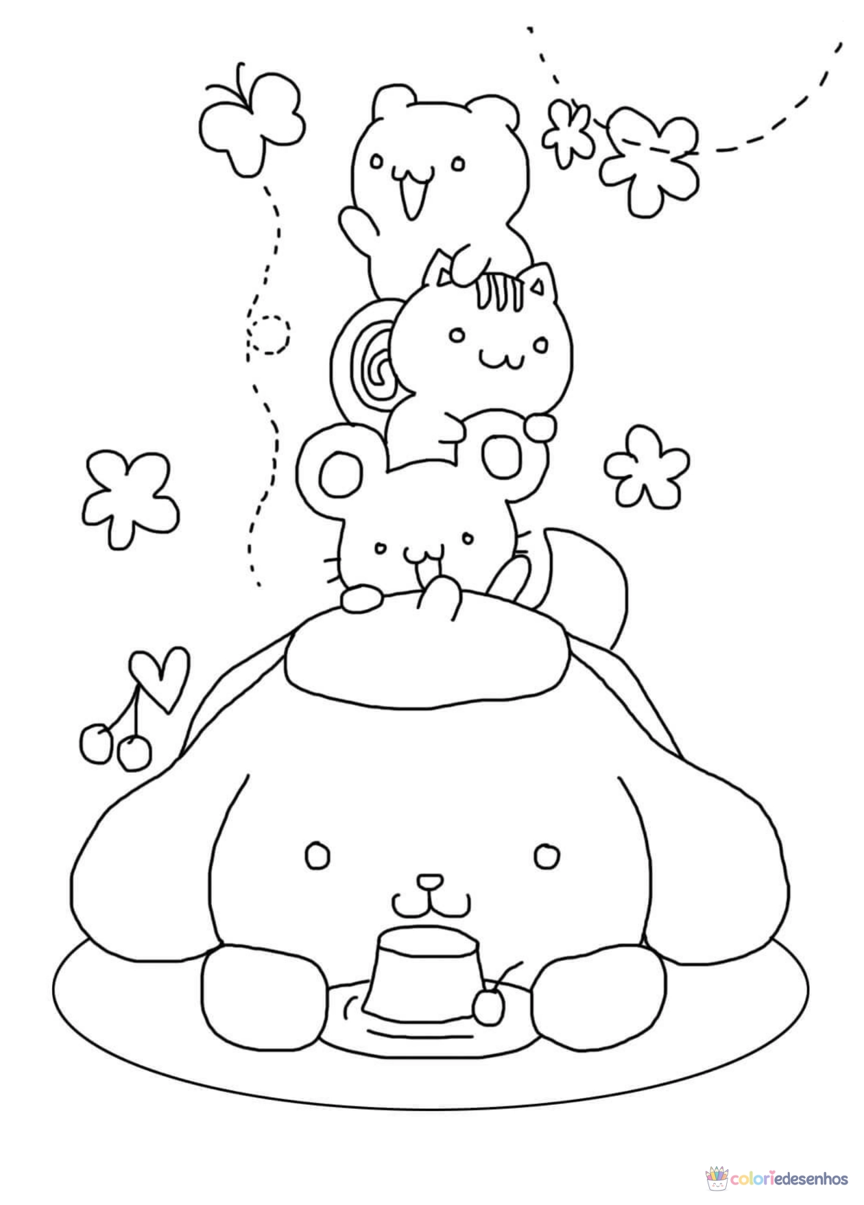 Pompompurin para imprimir e colorir para colorir