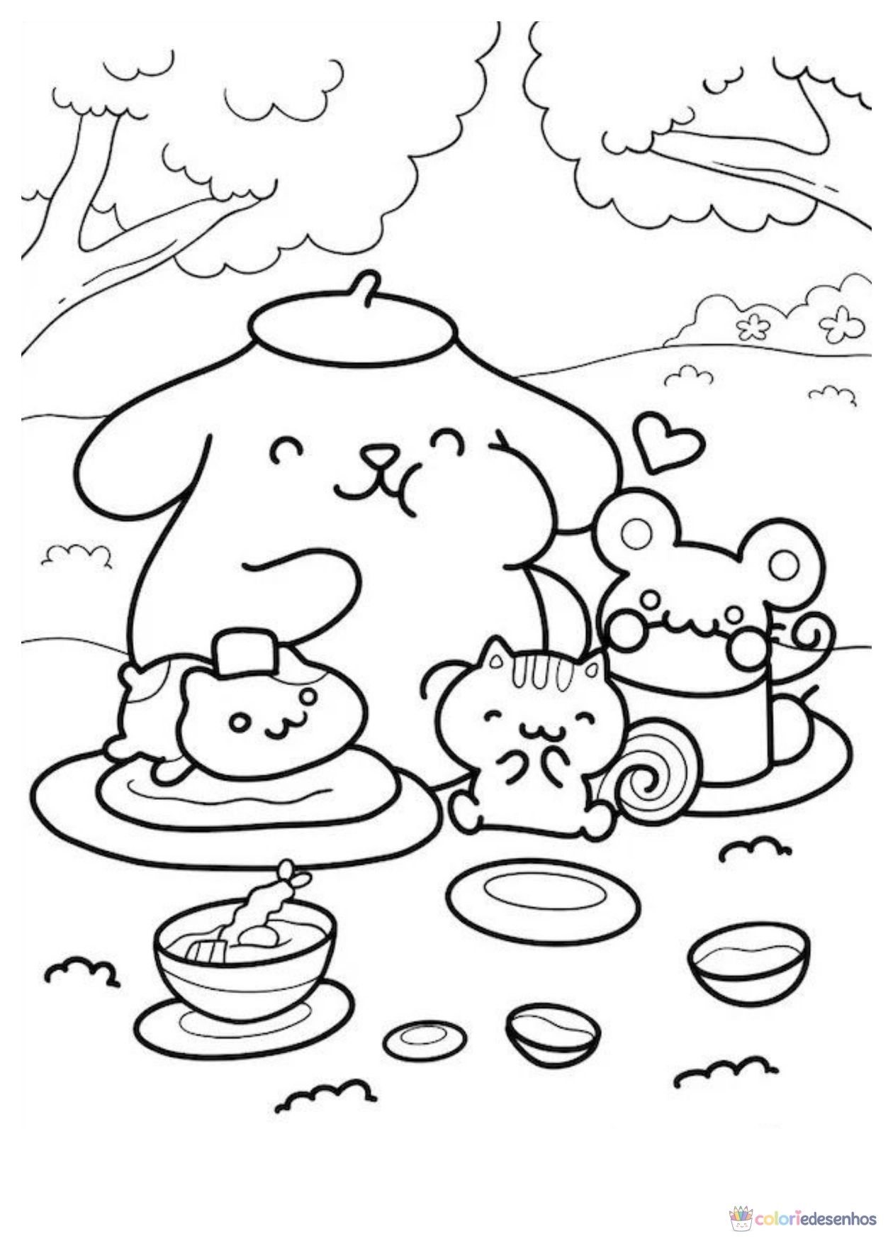 Pompompurin para imprimir e colorir para colorir