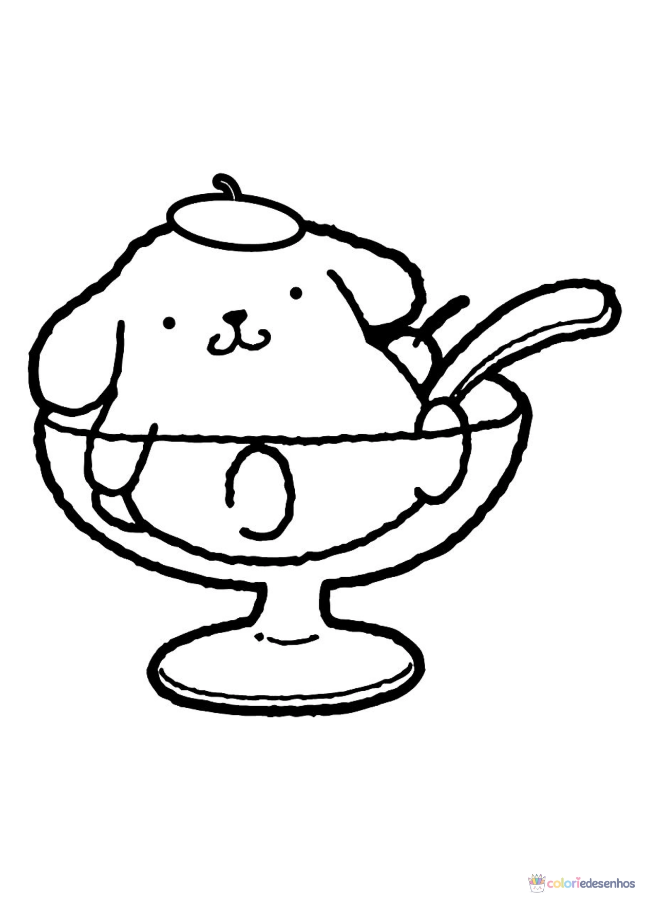 Pompompurin para imprimir e colorir para colorir