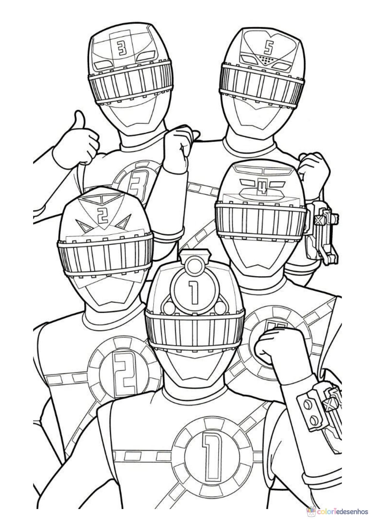 Power Rangers para imprimir e colorir para colorir