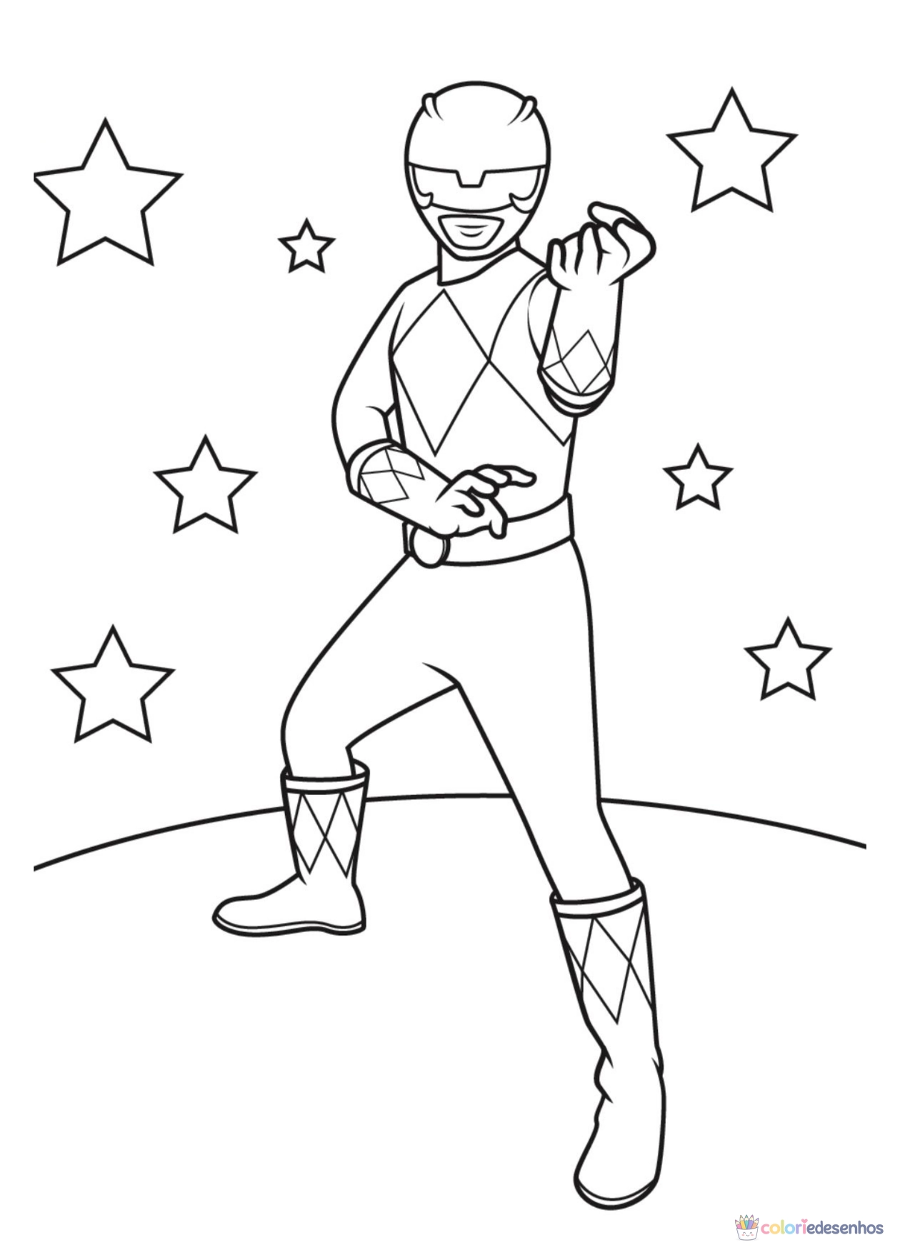 Power Rangers para imprimir e colorir para colorir