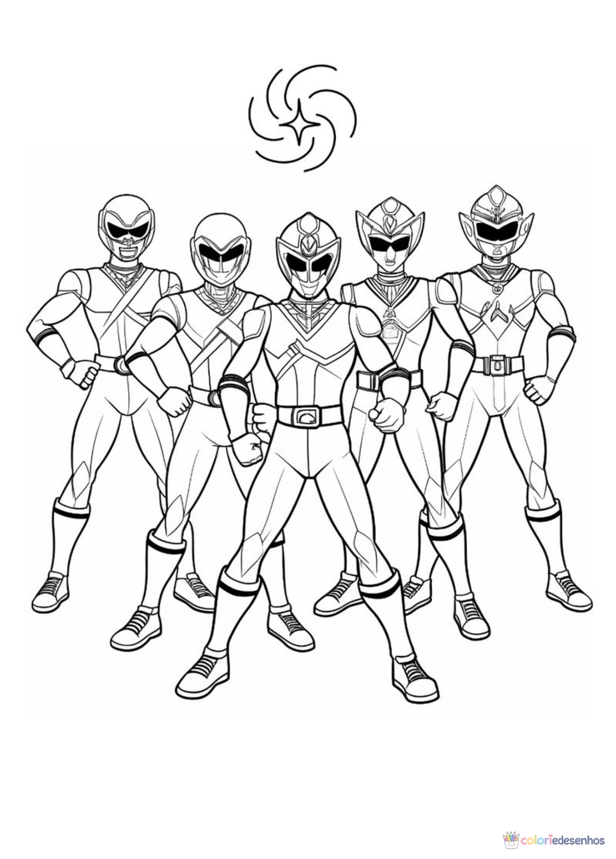 Power Rangers para imprimir e colorir para colorir