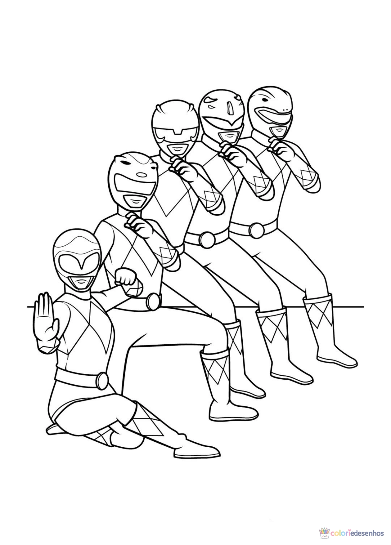 Power Rangers para imprimir e colorir para colorir