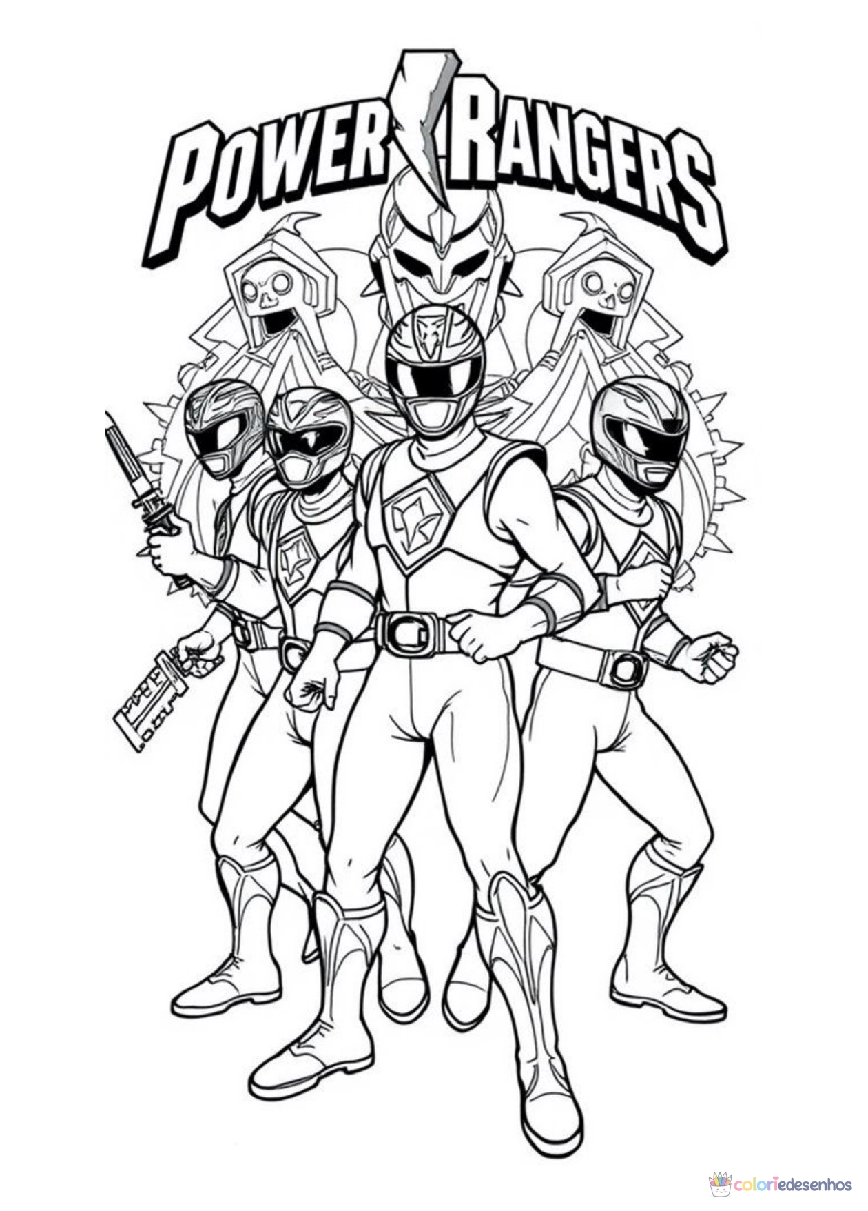 Power Rangers para imprimir e colorir para colorir