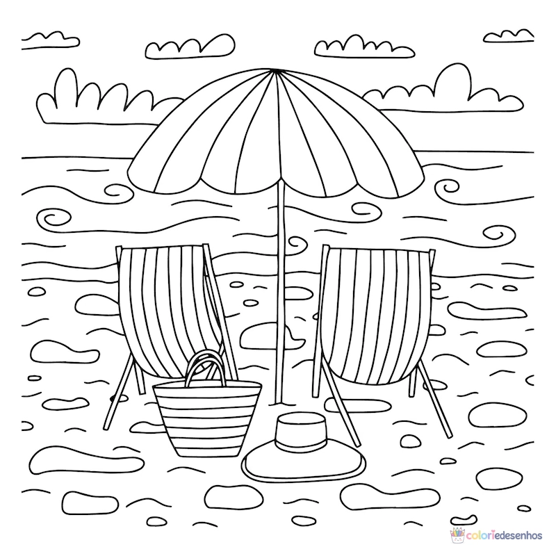 Desenhos de Praia para colorir