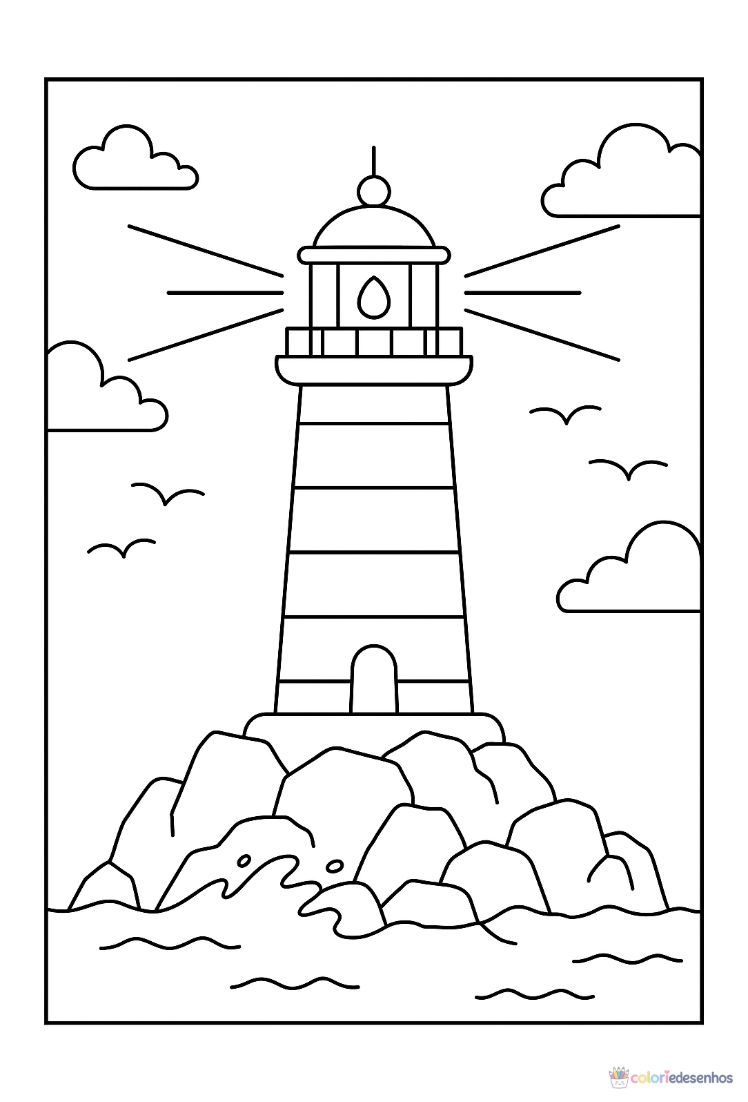 Praia para colorir