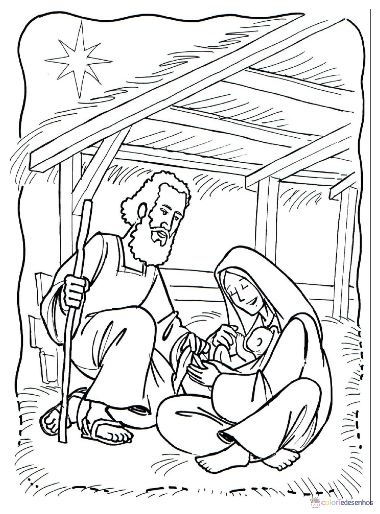 Desenhos de Presépio para colorir