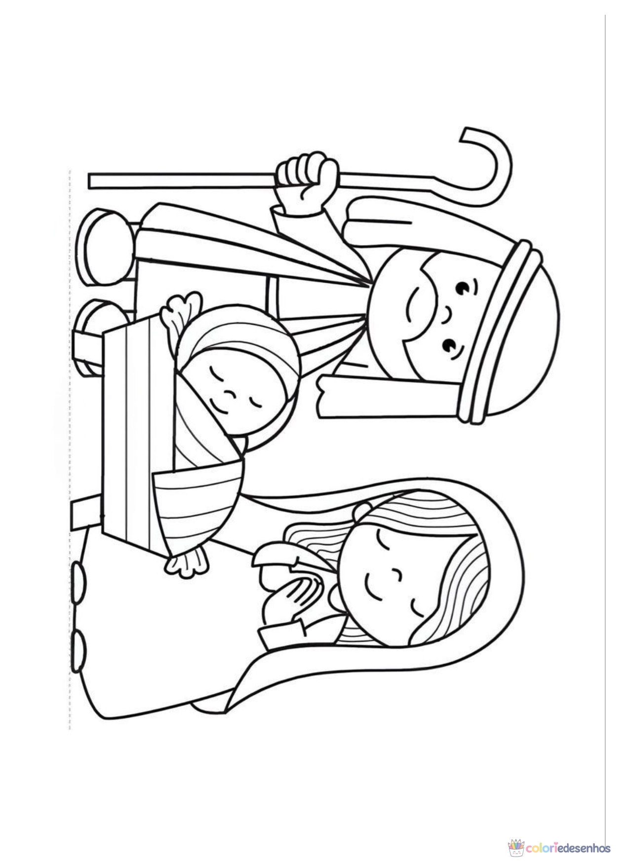 Presépio para imprimir e colorir para colorir