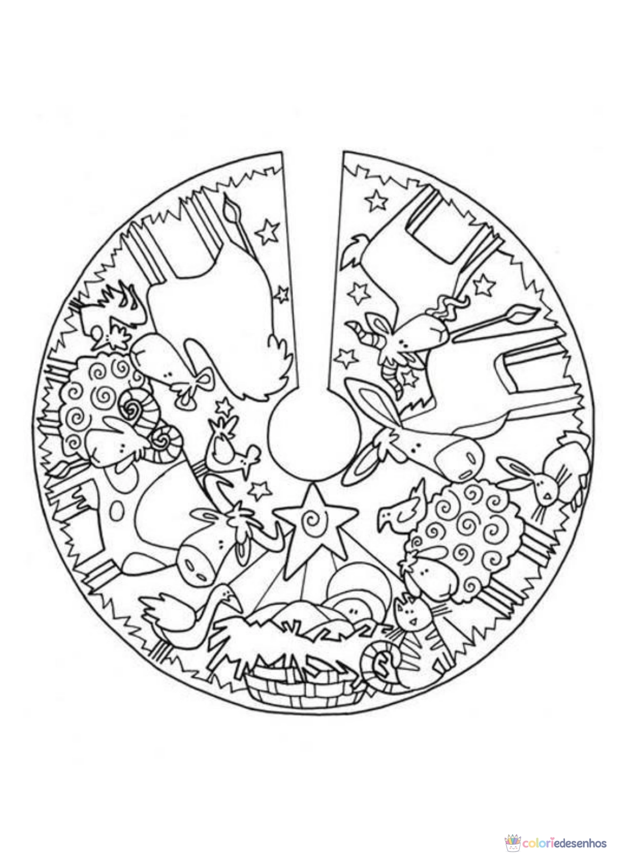 Presépio para imprimir e colorir para colorir