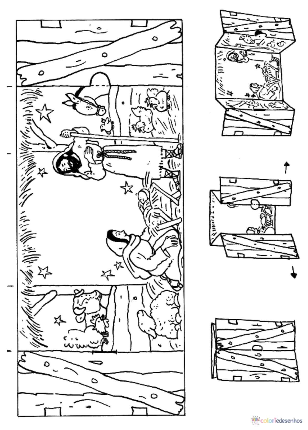Presépio para imprimir e colorir para colorir