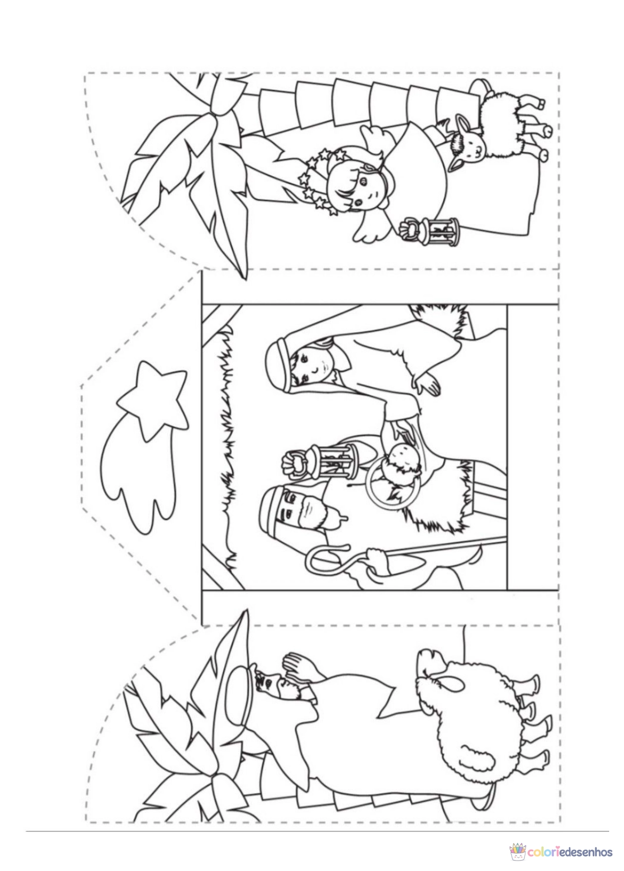 Presépio para imprimir e colorir para colorir