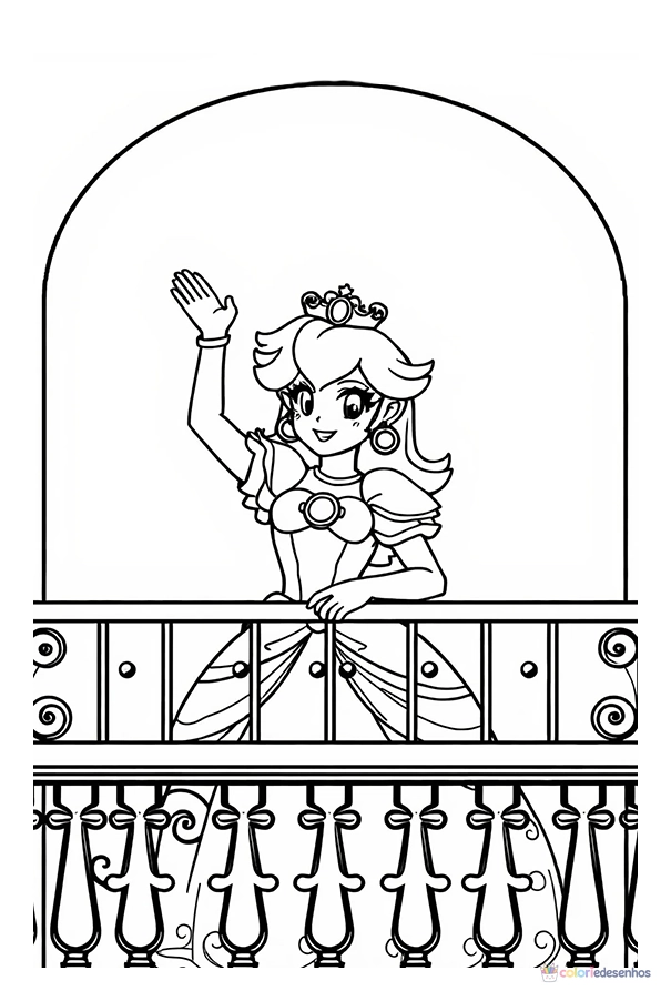 Desenhos de Princesa Peach para colorir