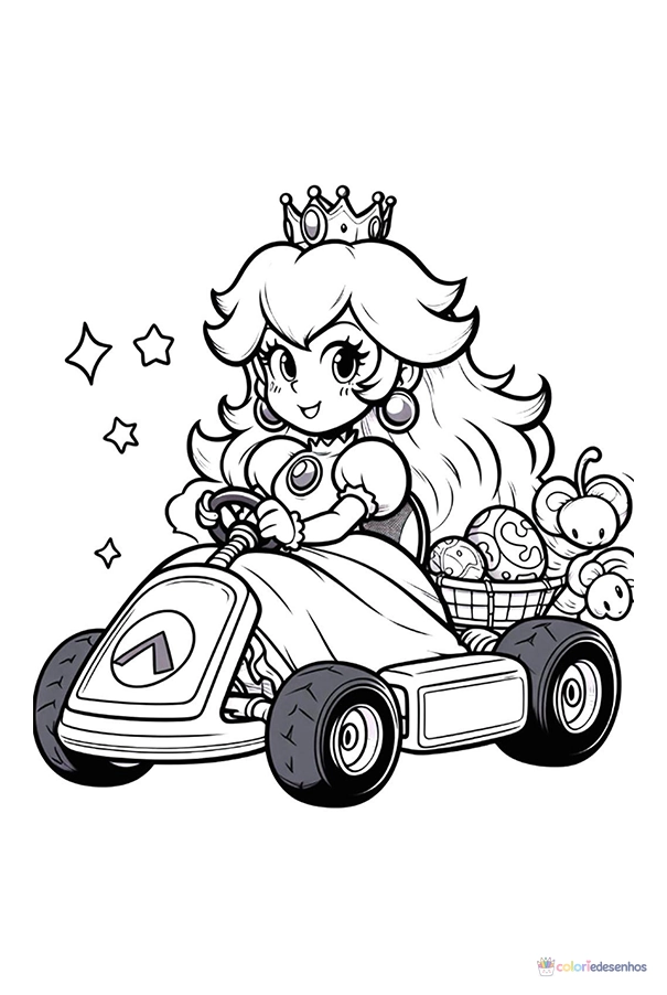 Princesa Peach para colorir