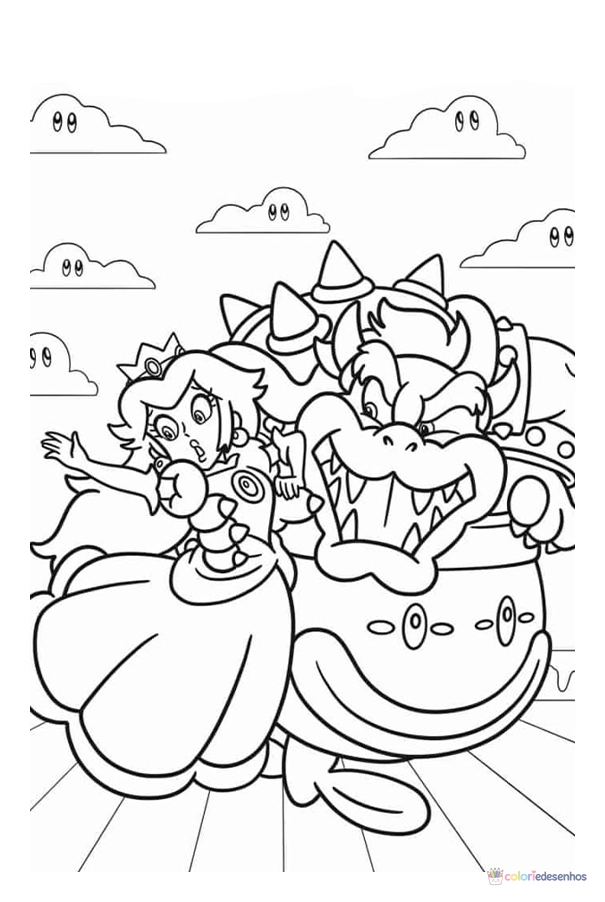 Princesa Peach para colorir
