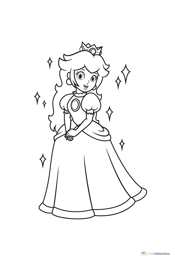 Princesa Peach para colorir