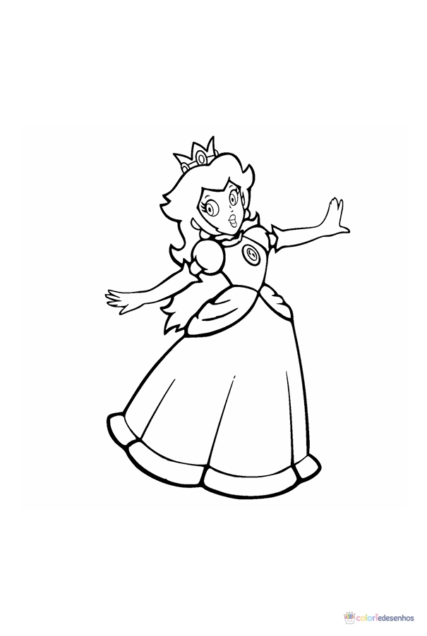 Princesa Peach para colorir