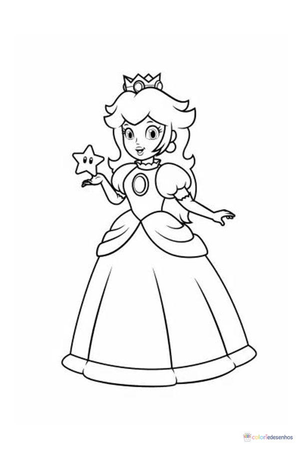 Princesa Peach para colorir