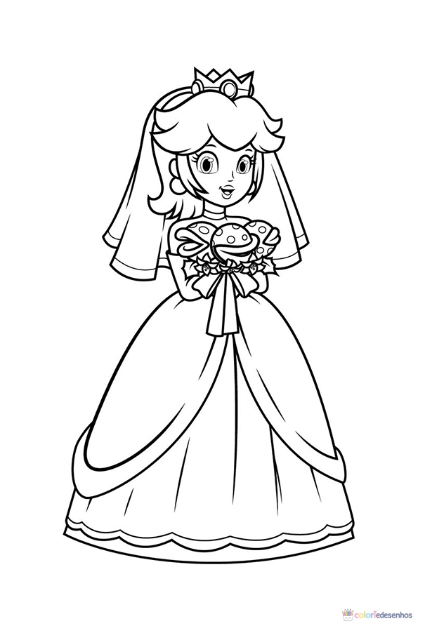 Princesa Peach para colorir
