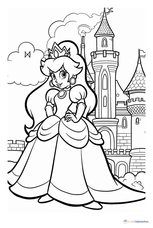 Princesa Peach para colorir
