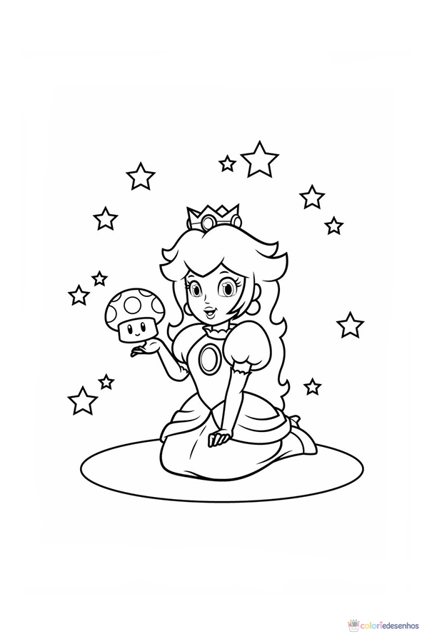 Princesa Peach para colorir