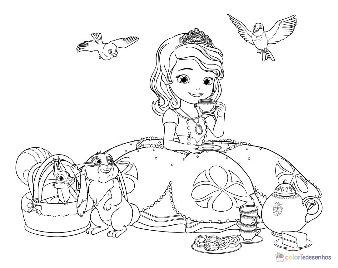 Desenhos de Princesa Sofia para colorir