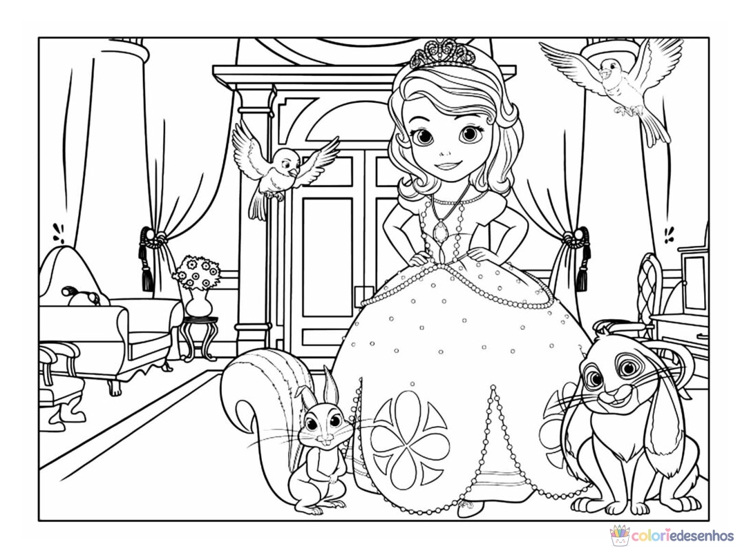 Princesa Sofia para colorir