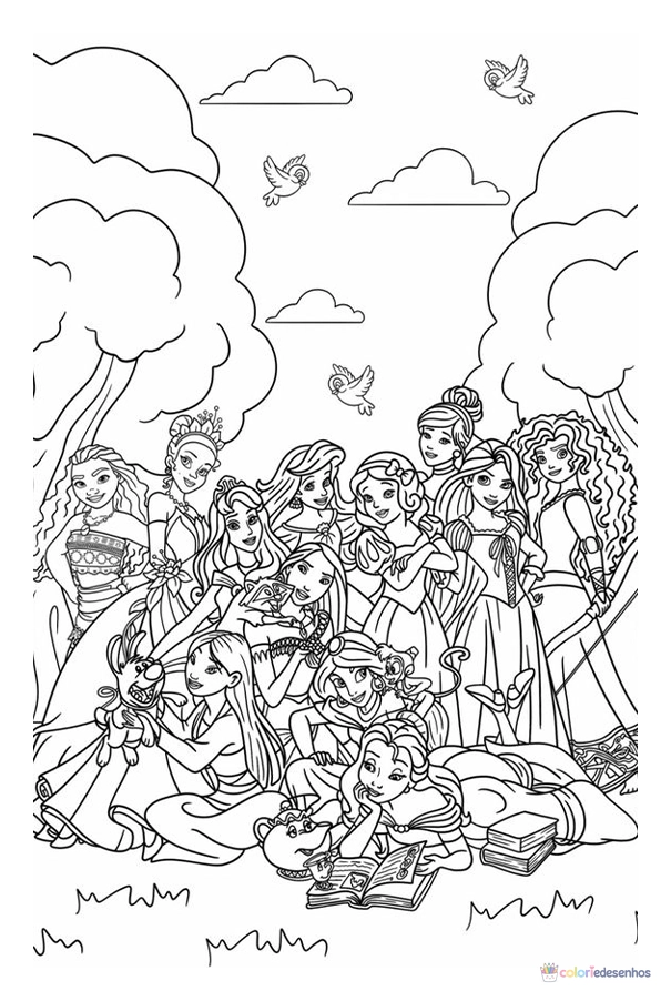 Princesas para colorir