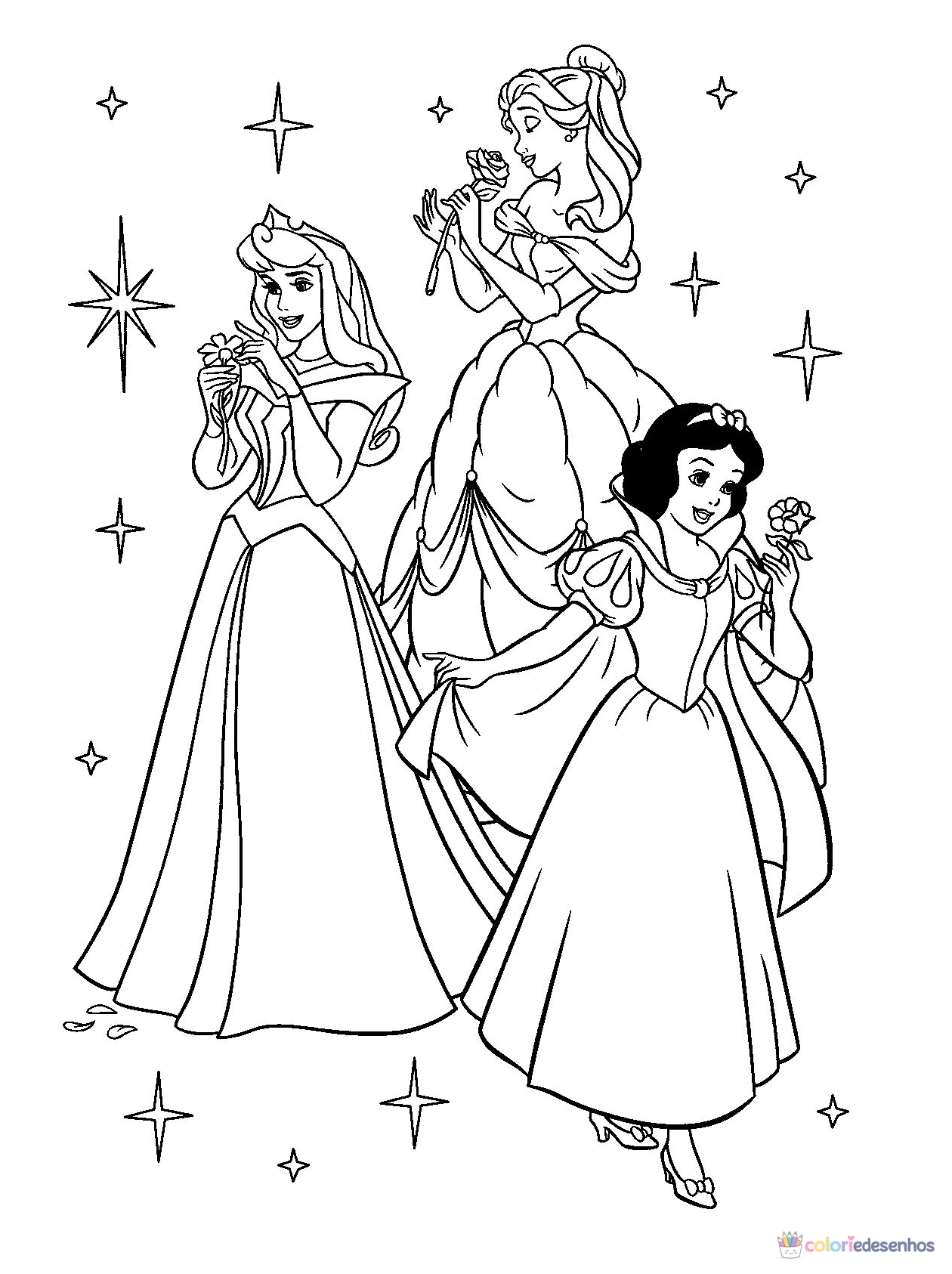 Princesas 05 para colorir