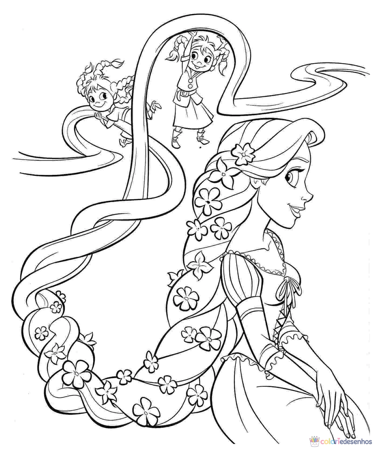 Princesas 07 para colorir