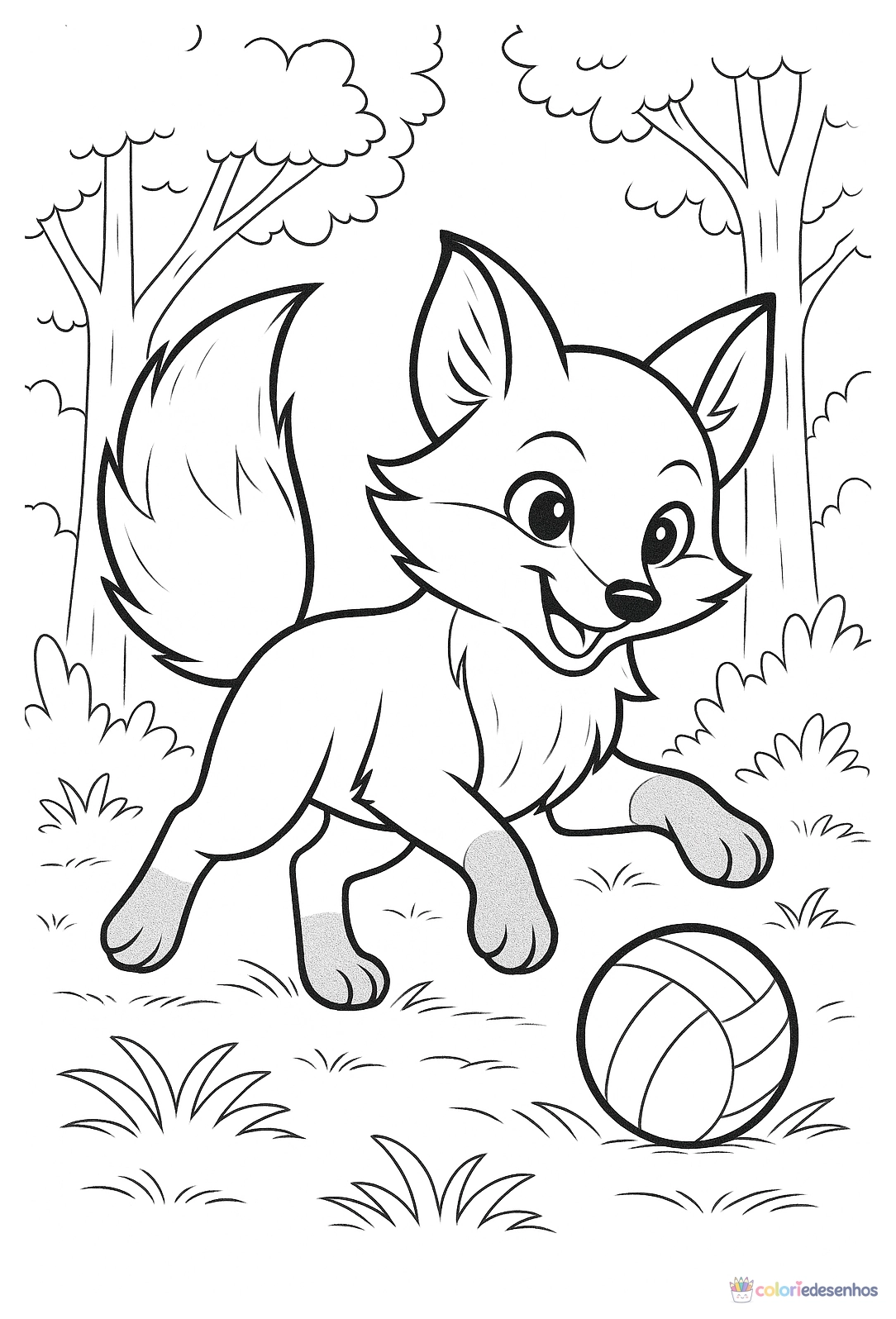 Raposa para colorir