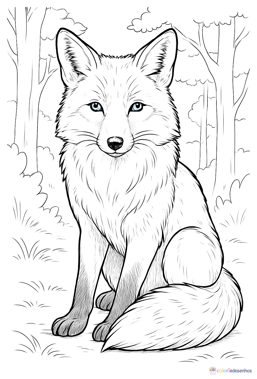 Raposa para colorir