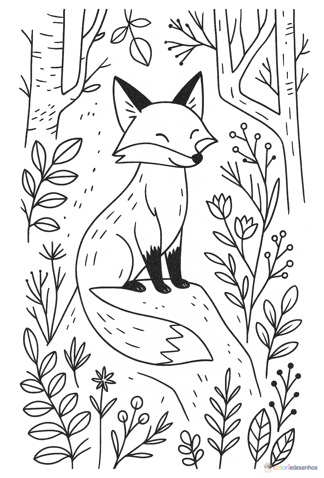 Raposa para colorir
