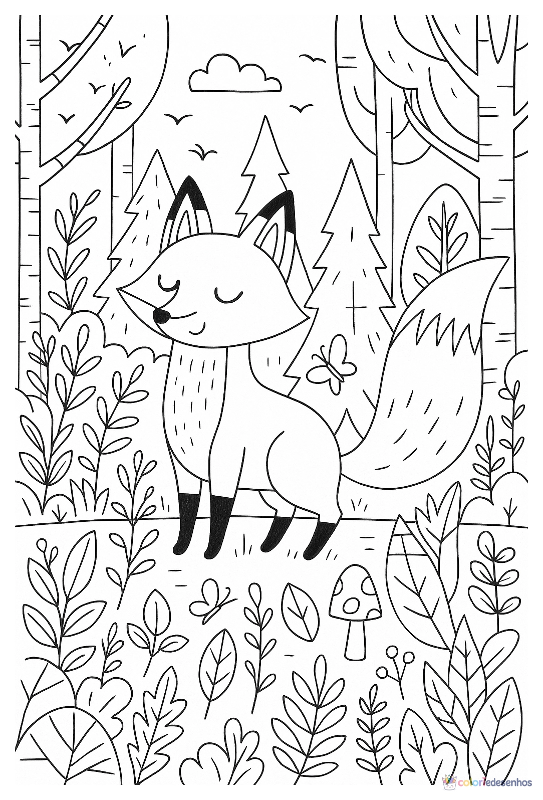 Raposa para colorir