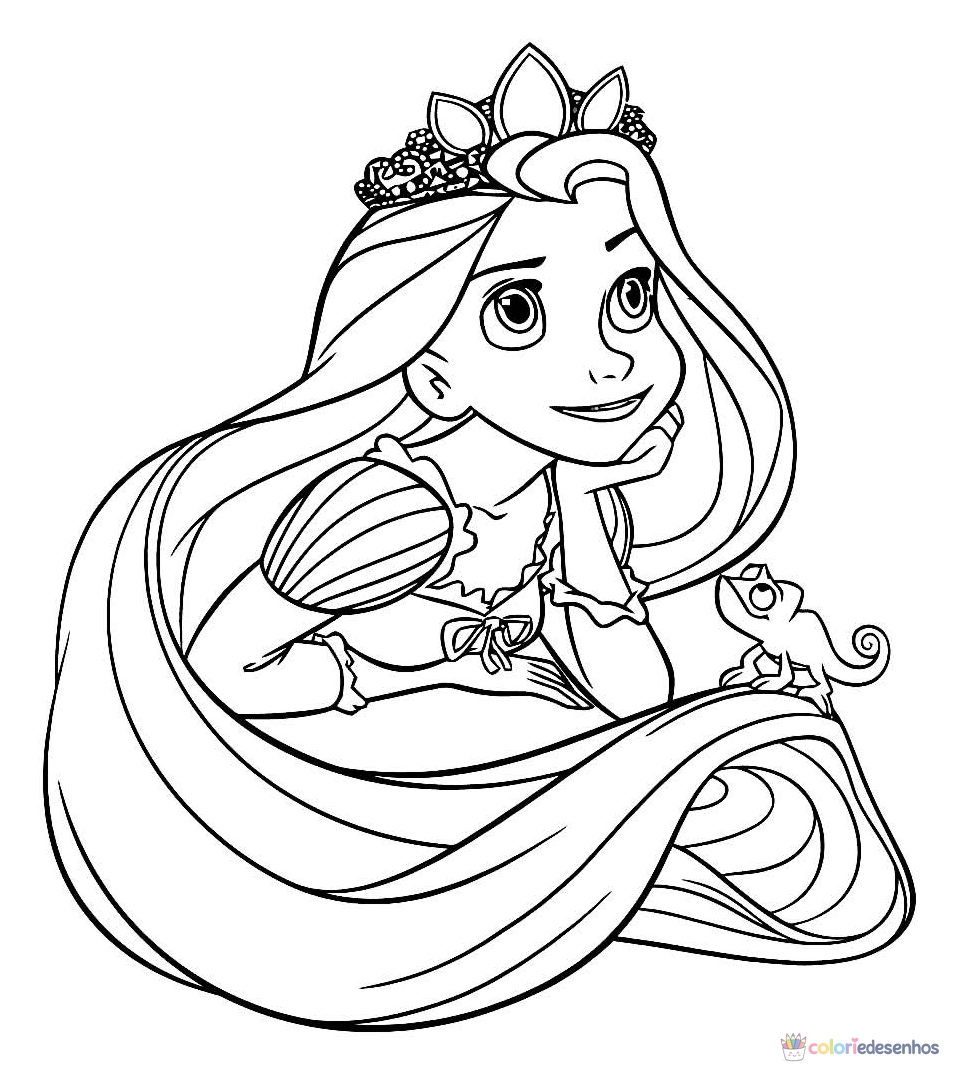 Rapunzel para colorir