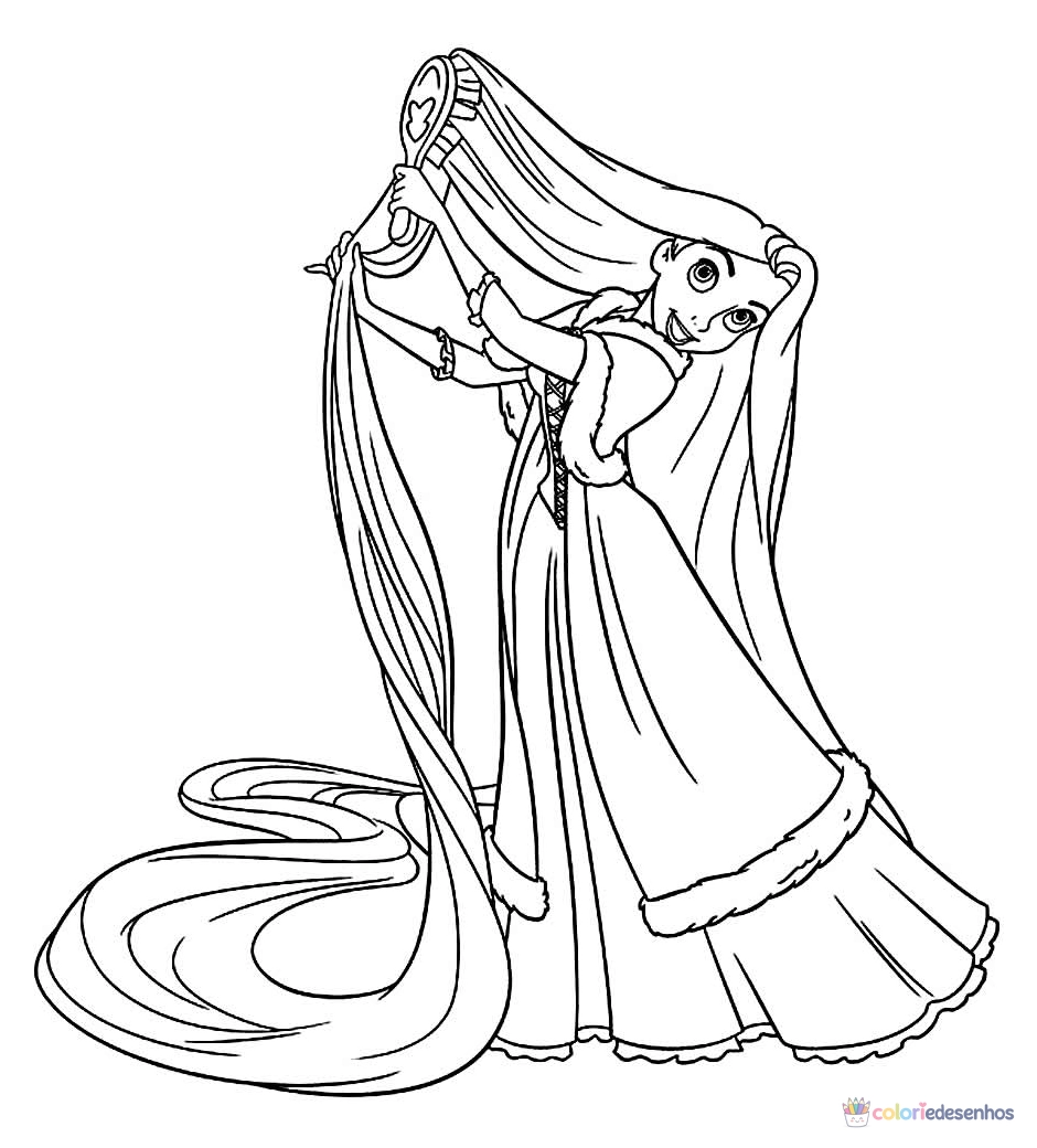 Rapunzel para colorir