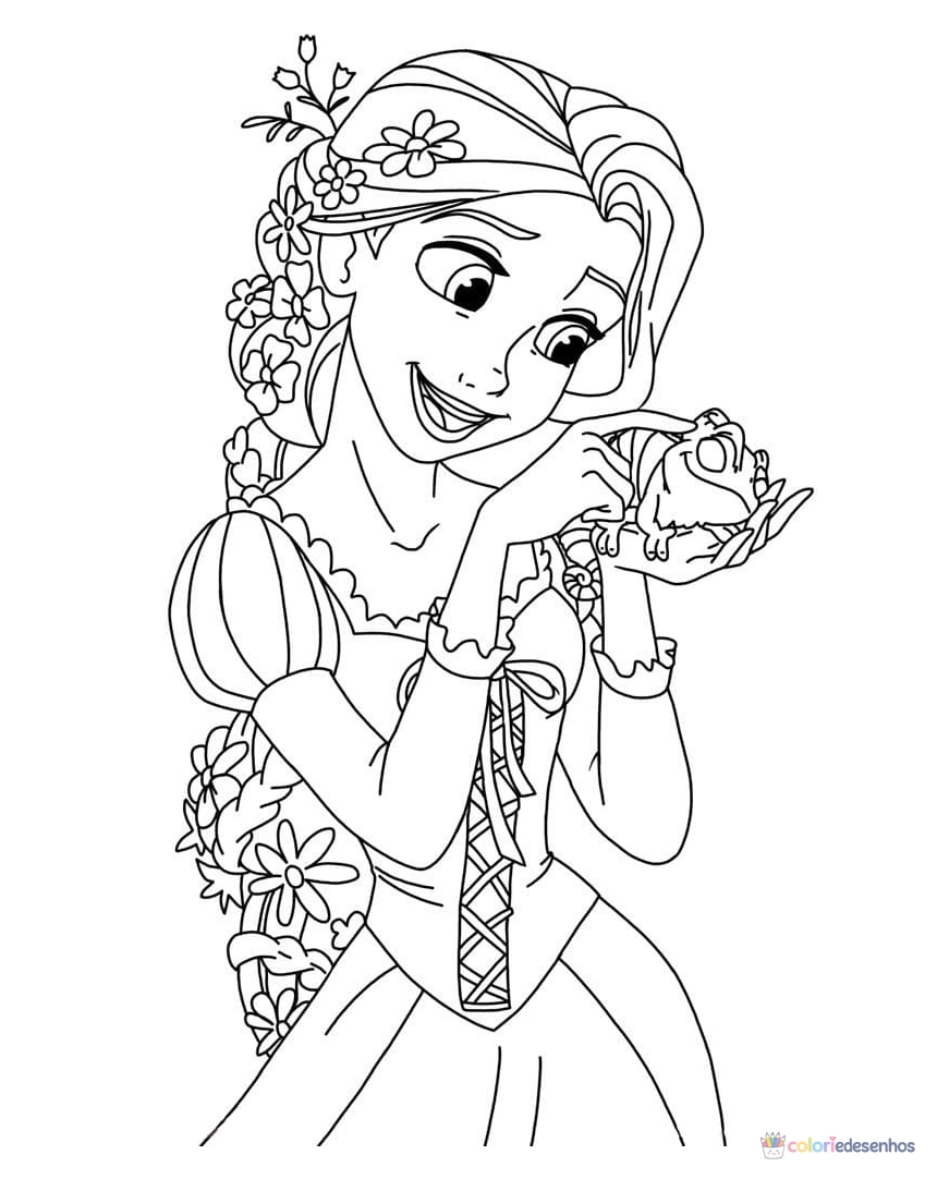Rapunzel para colorir
