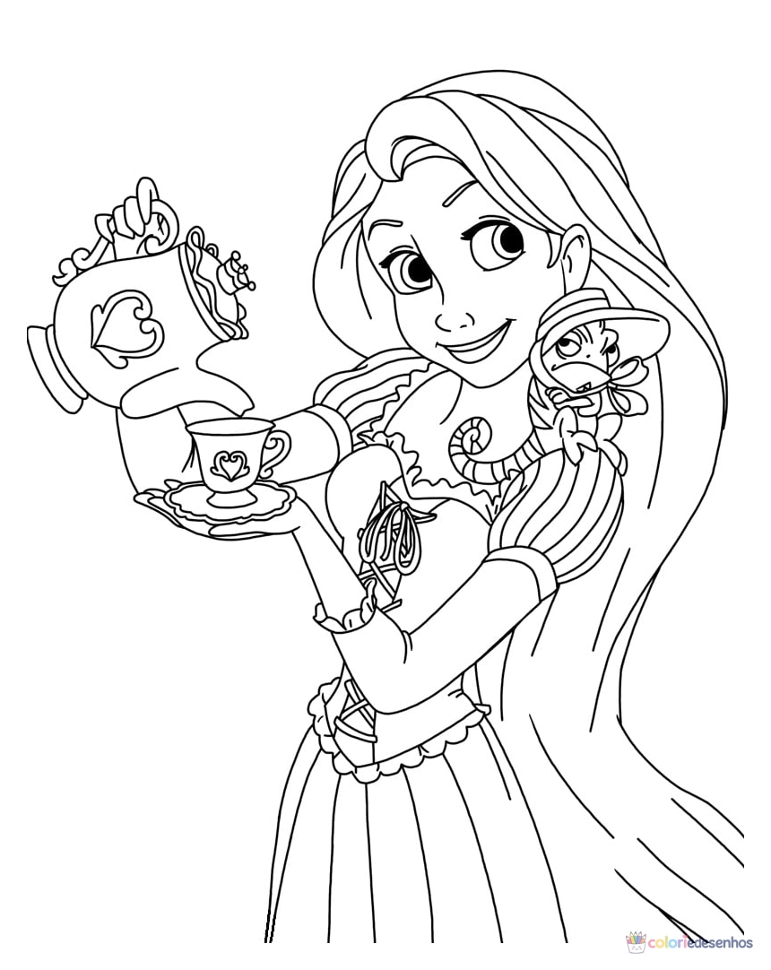 Rapunzel para colorir