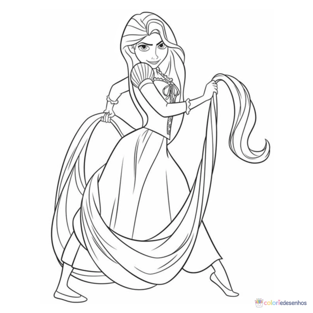Rapunzel para colorir
