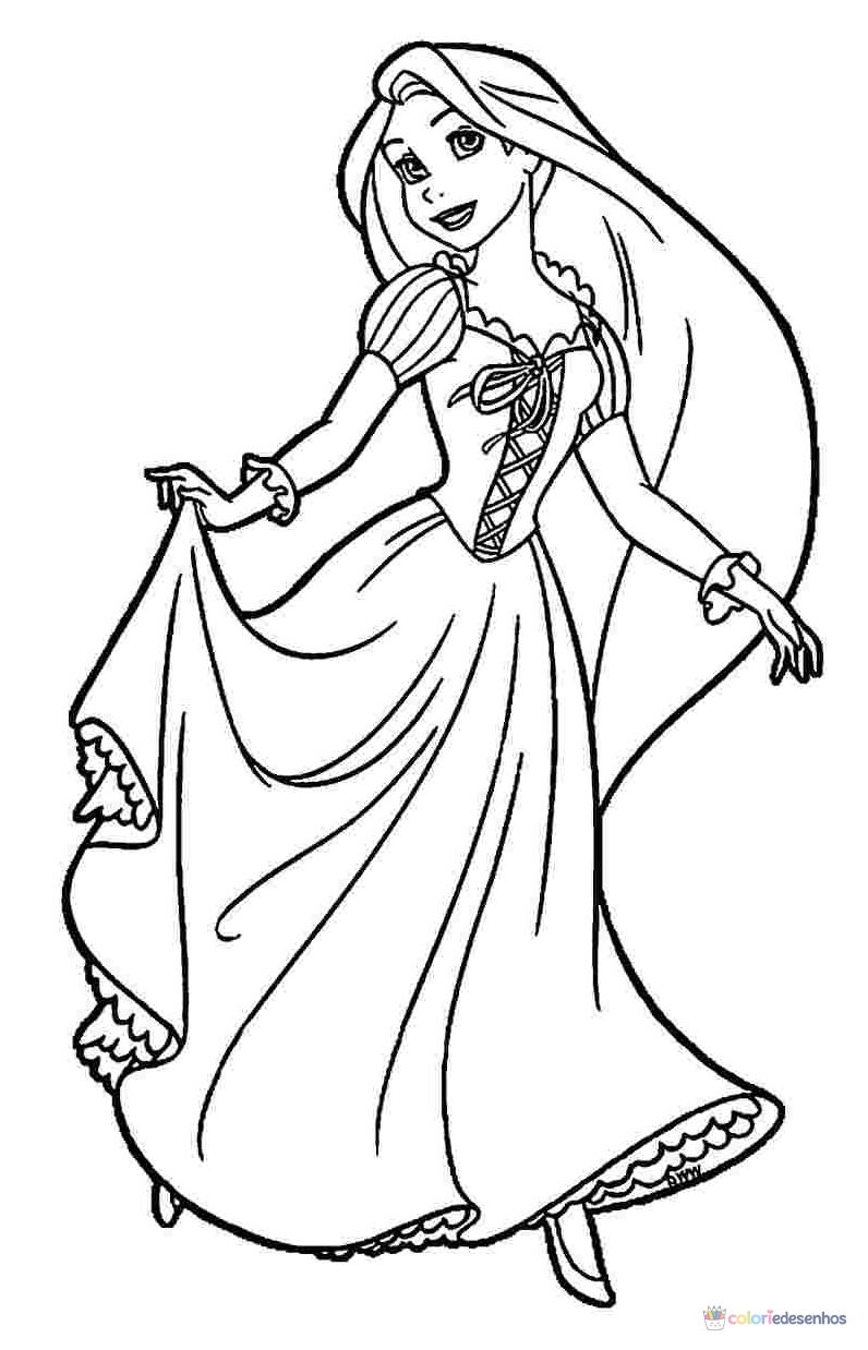 Desenhos de Rapunzel para colorir