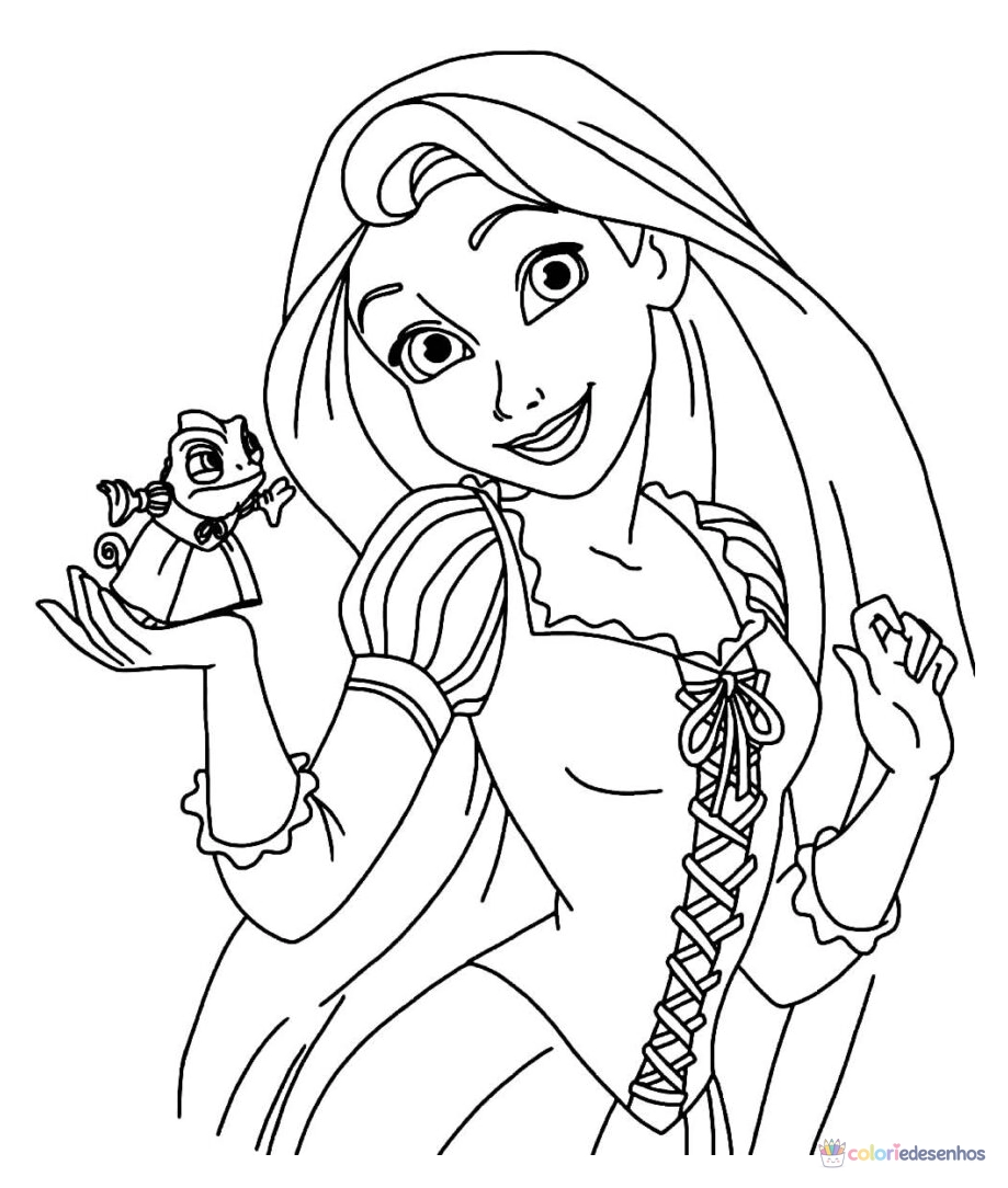 Rapunzel para colorir