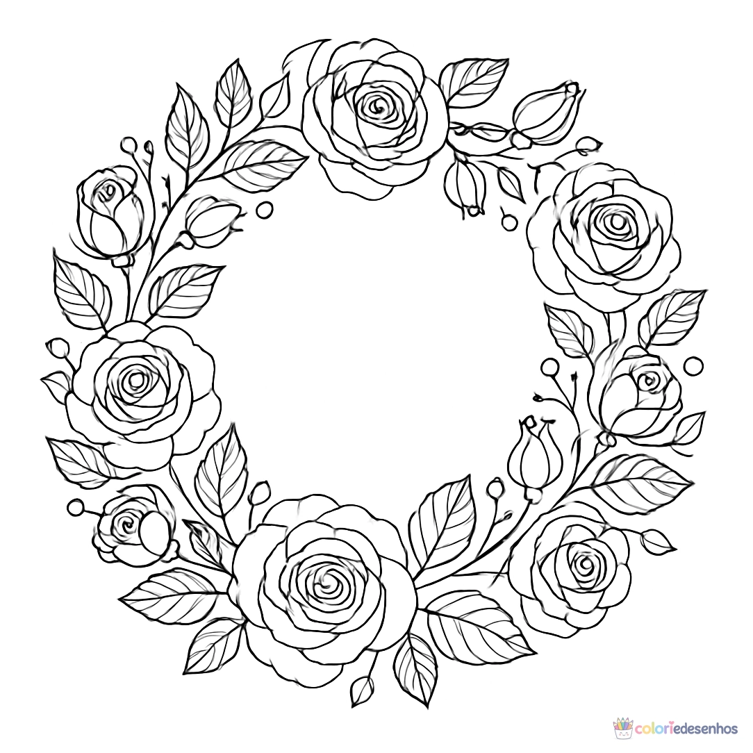 Desenhos de Rosa para colorir