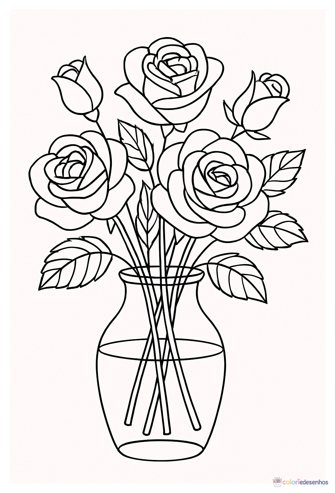Rosa para colorir
