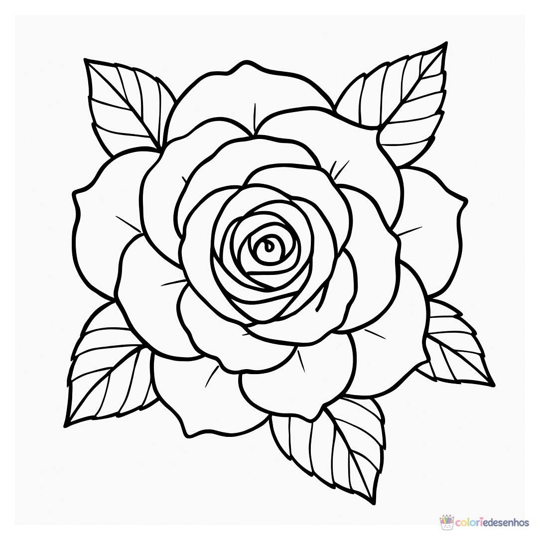 Rosa para colorir