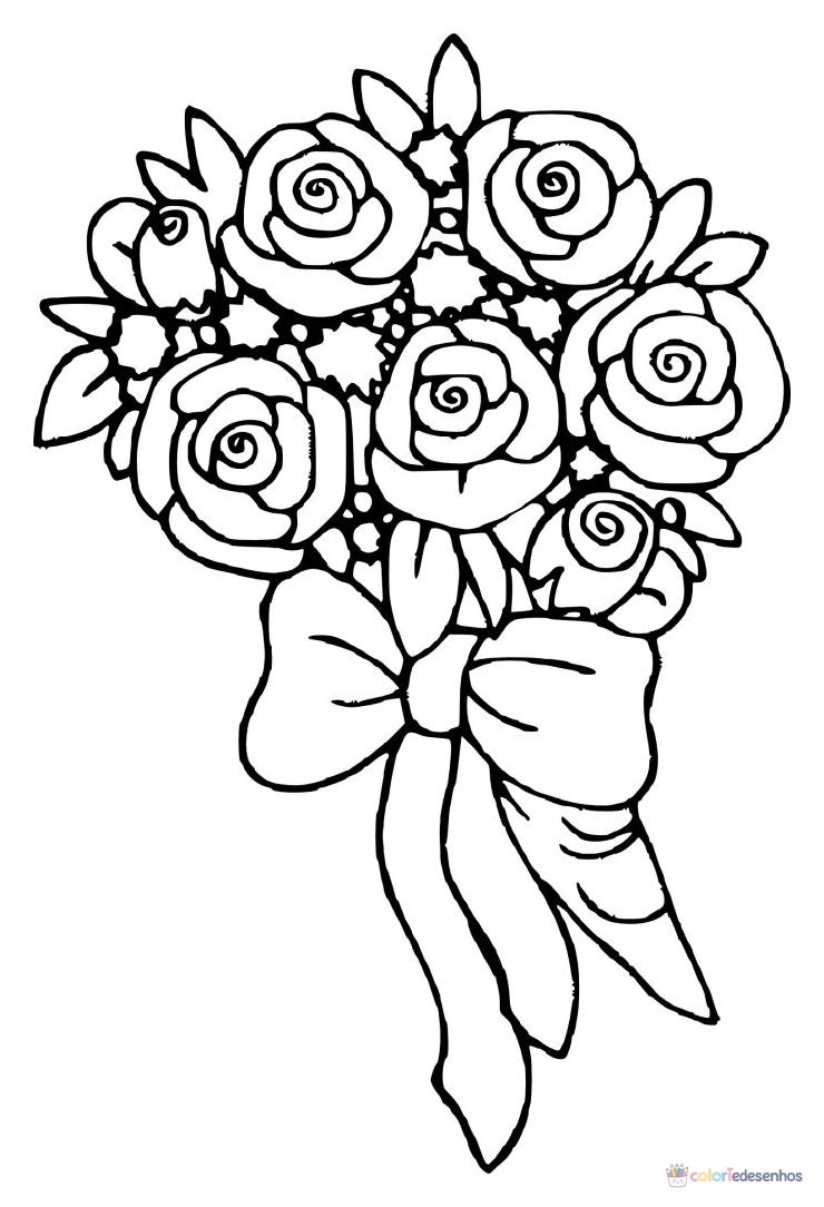 Rosa para colorir