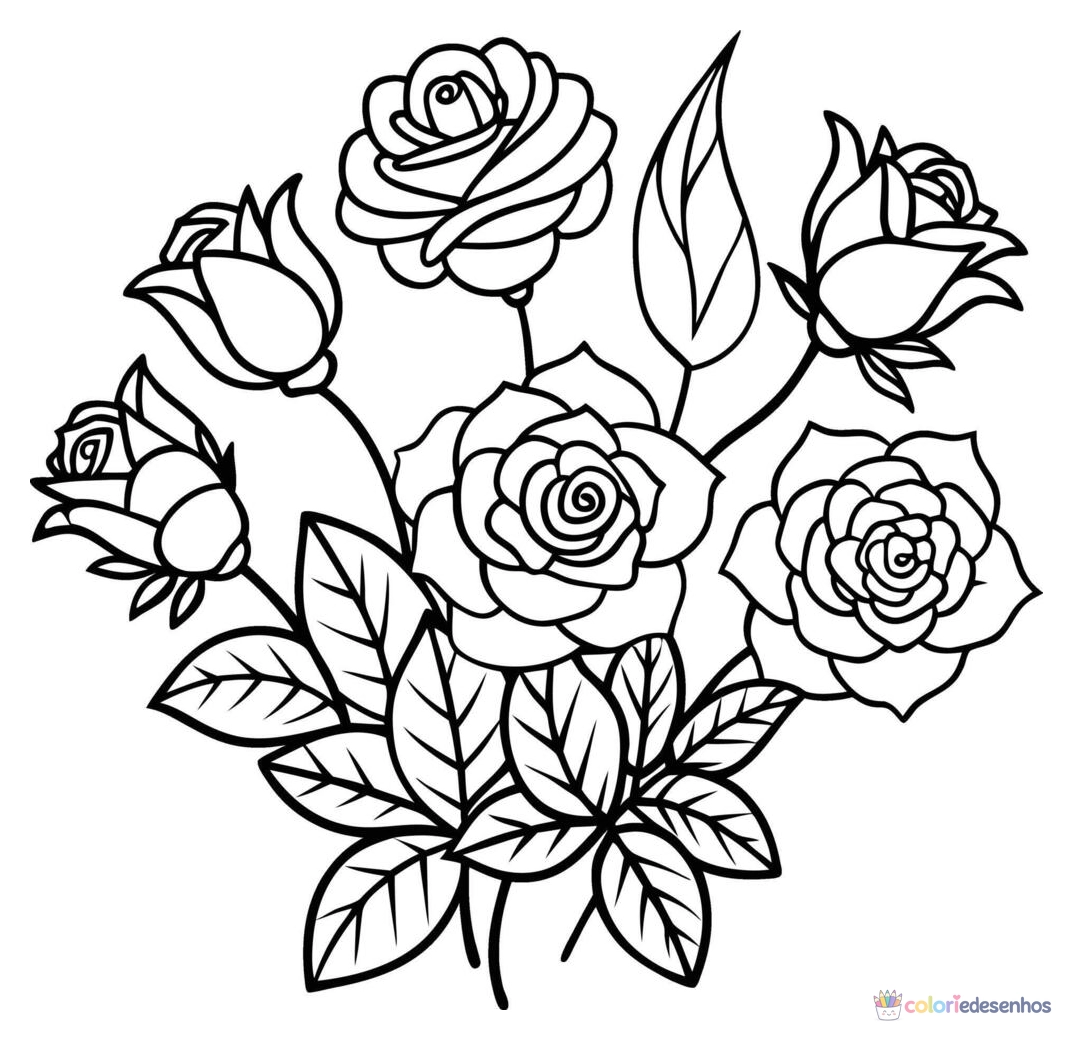 Rosa para colorir