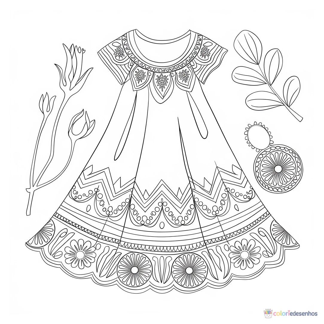 Roupa Fashion para colorir